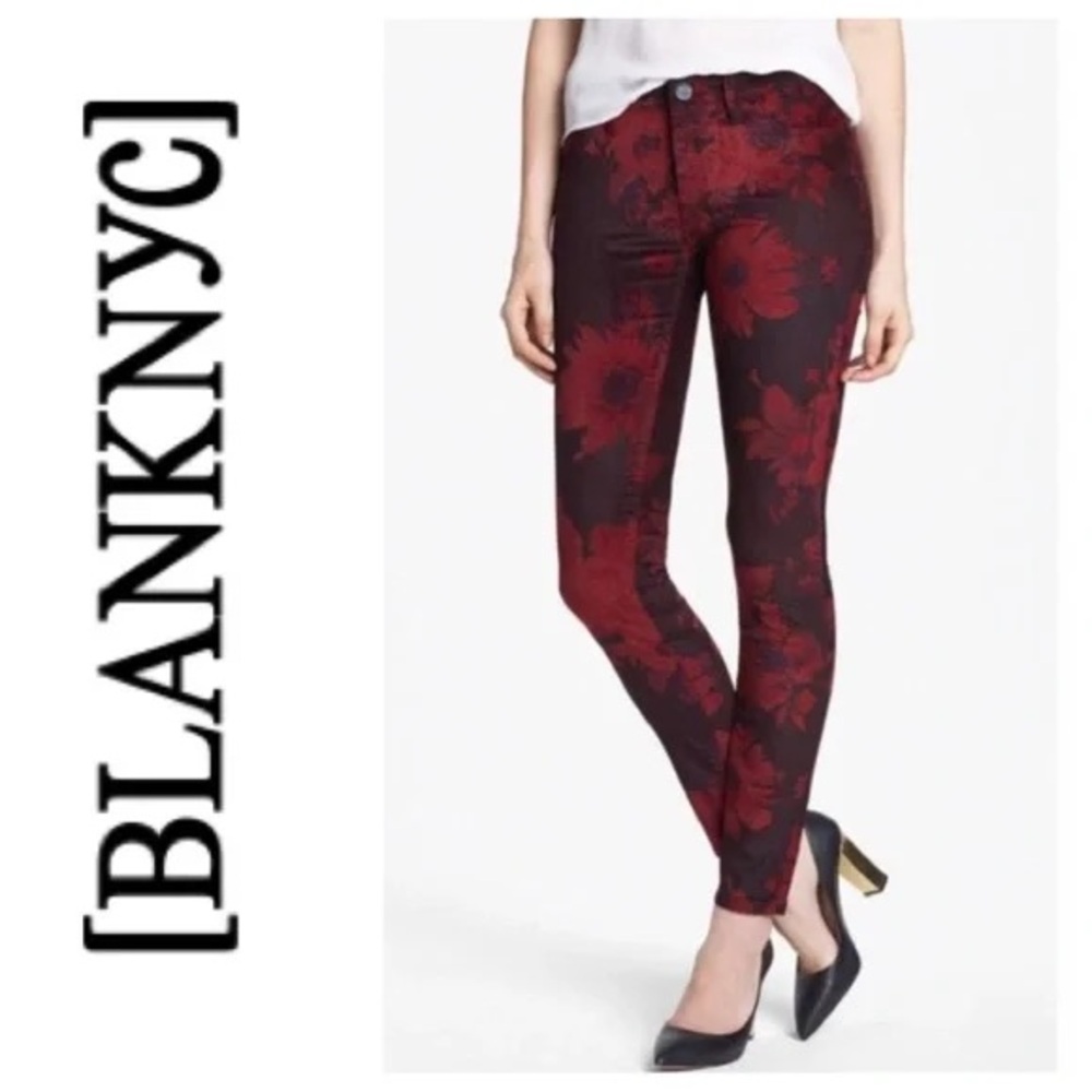 Blank Nyc Red Patterned Jeans - image 2